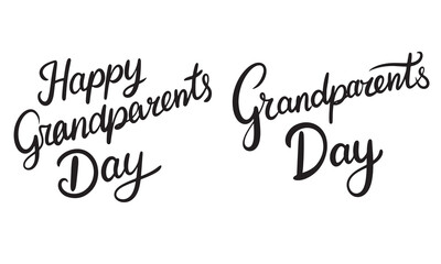 Happy Grandparents Day collection text lettering. Hand drawn vector art.