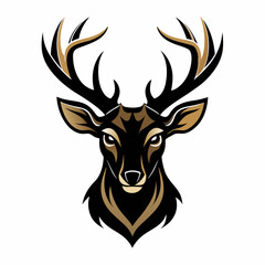Naklejka premium a logo design an deer head vector silhouette illustration