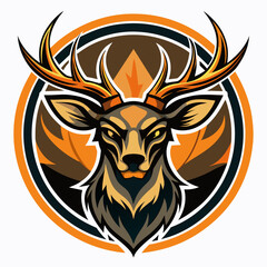 a logo design an deer head vector silhouette illustration