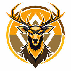 a logo design an deer head vector silhouette illustration