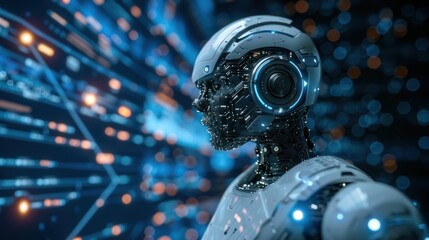 Intelegent robot calculating.