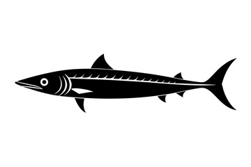 wahoo fish silhouette vector illustration