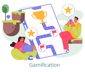 immersive marketing. Flat Vector Illustration