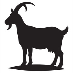 Goat silhouette vector illustration on a white background