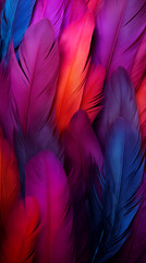 Obraz premium Pattern Background Abstract Image, Colorful Feathers Texture, Wallpaper, Background, Cover and Screen of Cell Phone, Smartphone, Computer, Laptop, Format 9:16 and 16:9 - PNG
