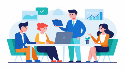 Business Meeting Vector Art: Professional Graphics on Clean Background