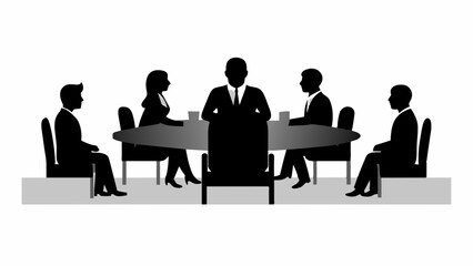 Business Meeting Vector Art: Professional Graphics on Clean Background