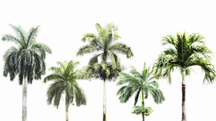 Obraz premium tropical palm trees isolated on white background