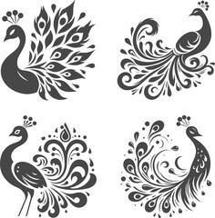 Artistic Peacock Illustration Vector Art for Modern Projects