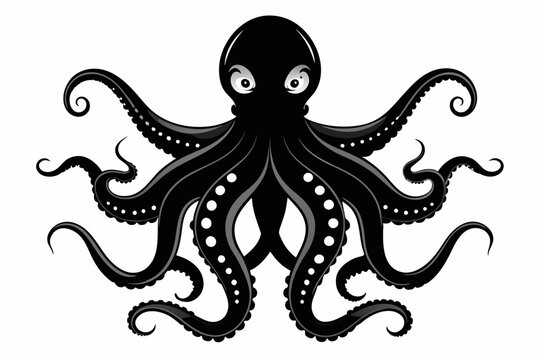 recommend clip art: Octopus silhouette vector art,Minimalist Octopus