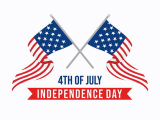 Happy Independence day lettering Fourth of July national holiday concept