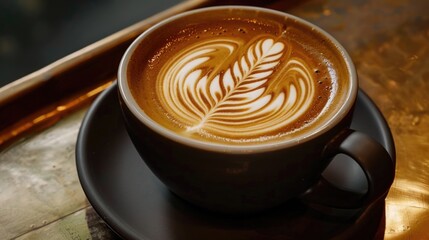 Flavorful scent and beautifully crafted latte coffee