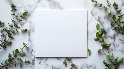 Obraz premium flower, paper, blank, card, design, white, background, empty, greeting, wedding, floral, invitation, frame, message, space, template, decoration, holiday, nature, birthday, note, concept, letter, mock