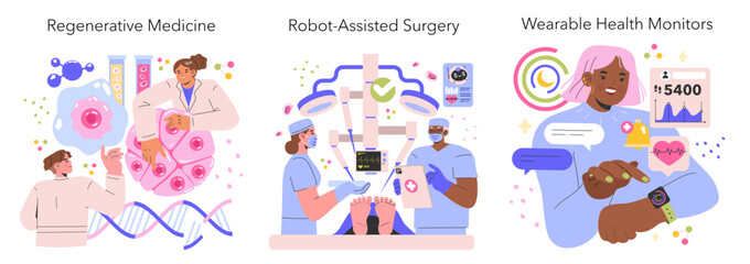 Future Medicine. Flat Vector Illustration