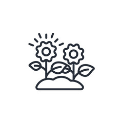 Flower icon. vector.Editable stroke.linear style sign for use web design,logo.Symbol illustration.