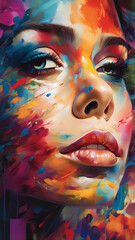 A woman's face painting art