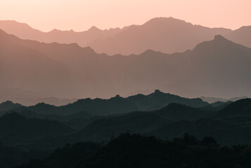 Fototapeta premium landscape with mountains at he Great Wall of China