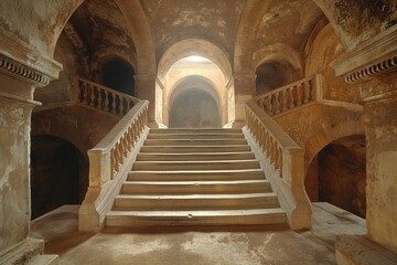 Fototapeta premium Ancient staircase in historic building