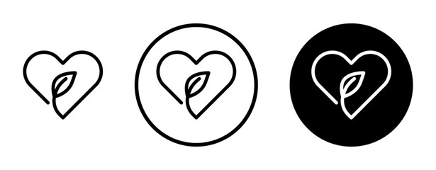 Eco-Friendly Love Icon Ideal for Environmental and Nature Themes
