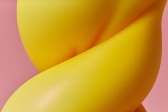 Close up of volumetric 3d abstraction folded with wrinkles in studio