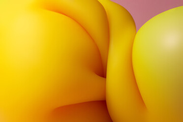 Twisted squishy toy in yellow tone folded in tensed pattern