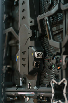 Closeup of internal mechanism of LED panel during installation