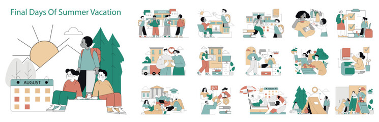 Last Days Of Summer. Flat Vector Illustration