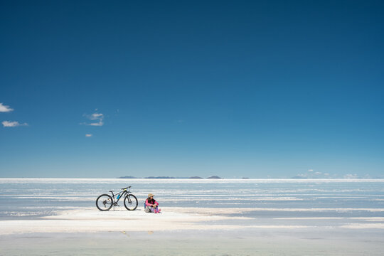 wanderlust traveller on a bicycle