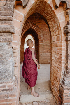 Monk standing in the archway