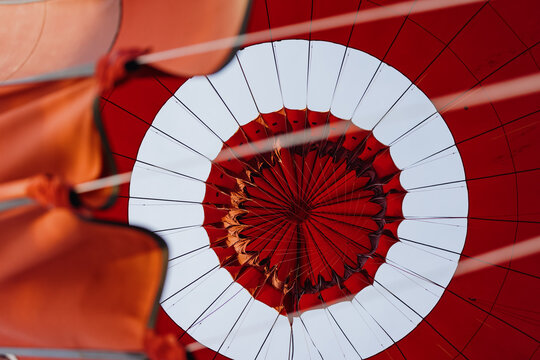 Inside View of Red Hot Air Balloon