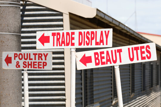 Signs at Australian country showgrounds