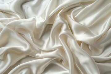 Fototapeta premium Smooth elegant white silk or satin luxury cloth texture can use as wedding background