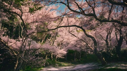Naklejka premium Blossoms of tiny sakura flowering of nature
