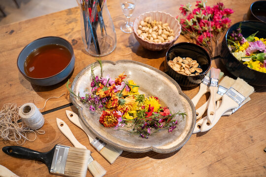 tye dye with flowers