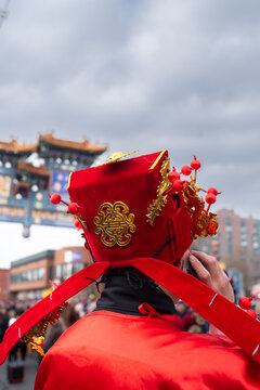 Man in typical Chinese costume anonymous portrait
