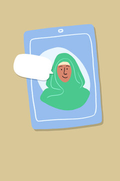 Muslim woman video conference
