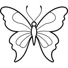 Butterfly line art vector illustration