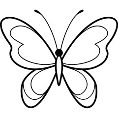 Butterfly line art vector illustration