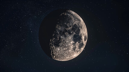 Naklejka premium The bright crescent moon on the night sky generative AI