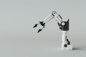 3D Render of a White Robotic Arm