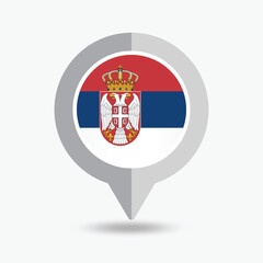 Obraz premium Serbia Location Pin Icon Vector Illustration