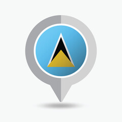 Saint Lucia Location Pin Icon Vector Illustration