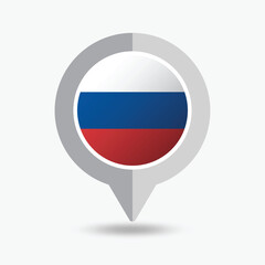 Fototapeta premium Russia Location Pin Icon Vector Illustration