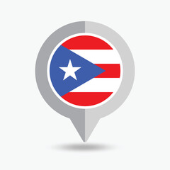 Puerto Rico Location Pin Icon Vector Illustration