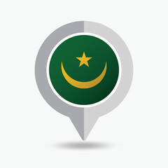 Mauritania Location Pin Icon Vector Illustration