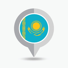 Kazakhstan Location Pin Icon Vector Illustration