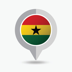 Ghana Location Pin Icon Vector Illustration