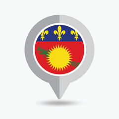 Guadeloupe Location Pin Icon Vector Illustration