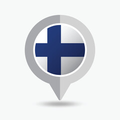 Obraz premium Finland Location Pin Icon Vector Illustration