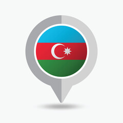 Azerbaijan Location Pin Icon Vector Illustration